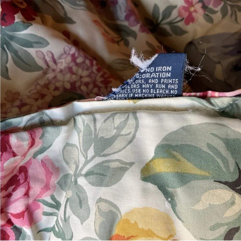 Vintage Ralph Lauren Allison floral king comforter 100% cotton blanket rare